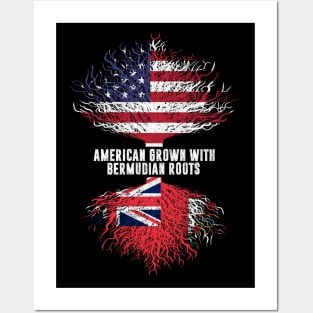 American Grown with Bermudian Roots USA Flag Posters and Art